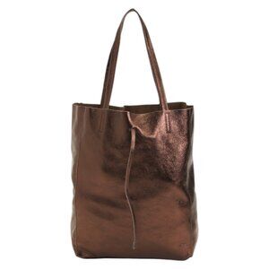MARLON Made In Italy Leather Unlined Shopper Big Tote